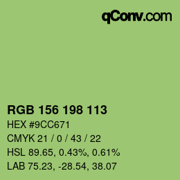 Color code: RGB 156 198 113 | qconv.com