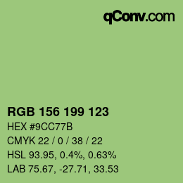 Farbcode: RGB 156 199 123 | qconv.com