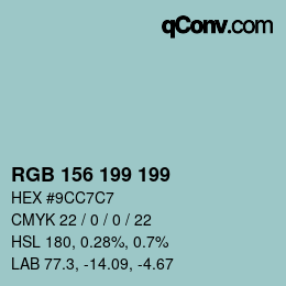 Color code: RGB 156 199 199 | qconv.com