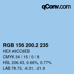 Color code: RGB 156 200.2 235 | qconv.com