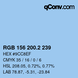 Color code: RGB 156 200.2 239 | qconv.com