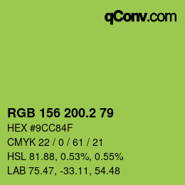カラーコード: RGB 156 200.2 79 | qconv.com
