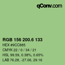 カラーコード: RGB 156 200.6 133 | qconv.com
