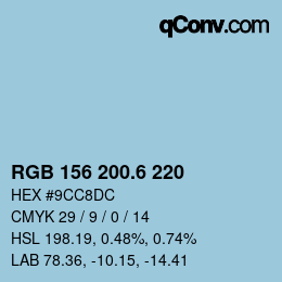 カラーコード: RGB 156 200.6 220 | qconv.com