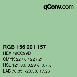 Color code: RGB 156 201 157 | qconv.com
