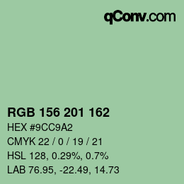 Farbcode: RGB 156 201 162 | qconv.com