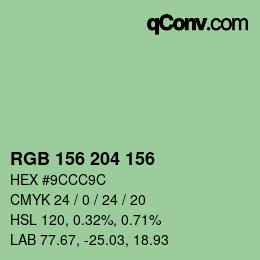 Color code: RGB 156 204 156 | qconv.com