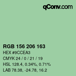 Farbcode: RGB 156 206 163 | qconv.com