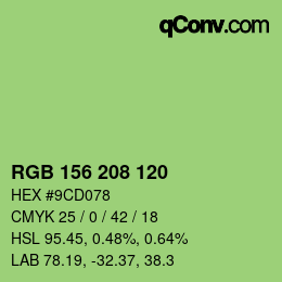 Farbcode: RGB 156 208 120 | qconv.com