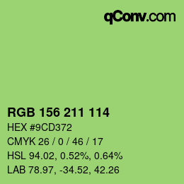 Color code: RGB 156 211 114 | qconv.com