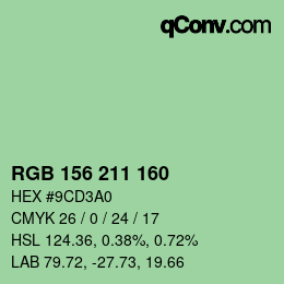 颜色代码: RGB 156 211 160 | qconv.com
