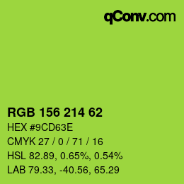 カラーコード: RGB 156 214 62 | qconv.com