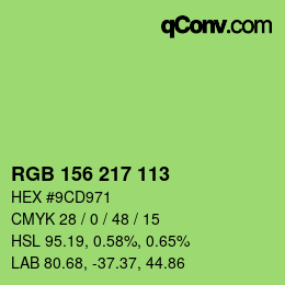 カラーコード: RGB 156 217 113 | qconv.com