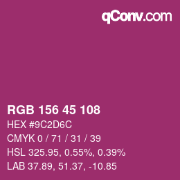 Farbcode: RGB 156 45 108 | qconv.com