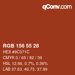 Color code: RGB 156 55 28 | qconv.com