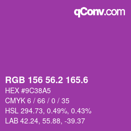 カラーコード: RGB 156 56.2 165.6 | qconv.com