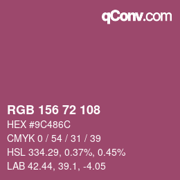 Color code: RGB 156 72 108 | qconv.com