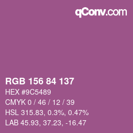 Code couleur: RGB 156 84 137 | qconv.com