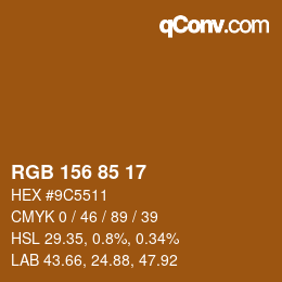 Color code: RGB 156 85 17 | qconv.com