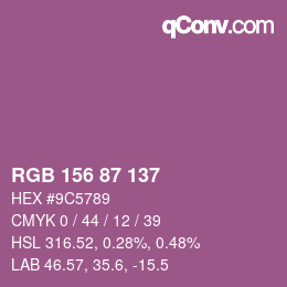 Color code: RGB 156 87 137 | qconv.com