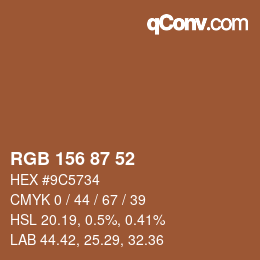 Code couleur: RGB 156 87 52 | qconv.com