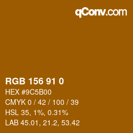 Color code: RGB 156 91 0 | qconv.com