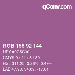 カラーコード: RGB 156 92 144 | qconv.com