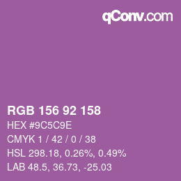 カラーコード: RGB 156 92 158 | qconv.com