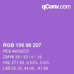カラーコード: RGB 156 98 207 | qconv.com
