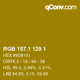 カラーコード: RGB 157.1 129 1 | qconv.com