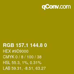 カラーコード: RGB 157.1 144.8 0 | qconv.com