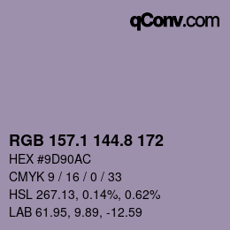 Color code: RGB 157.1 144.8 172 | qconv.com