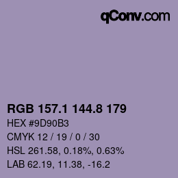 Color code: RGB 157.1 144.8 179 | qconv.com