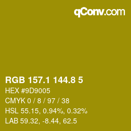 カラーコード: RGB 157.1 144.8 5 | qconv.com