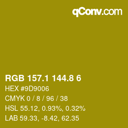 カラーコード: RGB 157.1 144.8 6 | qconv.com