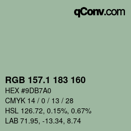 カラーコード: RGB 157.1 183 160 | qconv.com