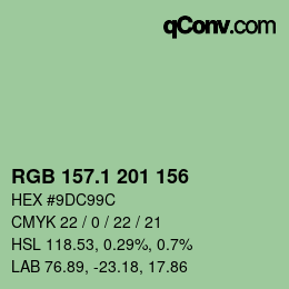 カラーコード: RGB 157.1 201 156 | qconv.com