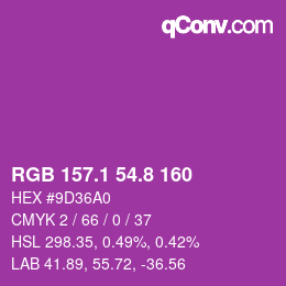 カラーコード: RGB 157.1 54.8 160 | qconv.com