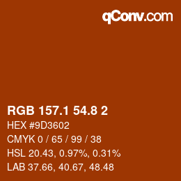 Color code: RGB 157.1 54.8 2 | qconv.com