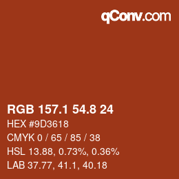 Color code: RGB 157.1 54.8 24 | qconv.com
