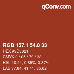 Color code: RGB 157.1 54.8 33 | qconv.com