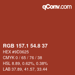 Farbcode: RGB 157.1 54.8 37 | qconv.com