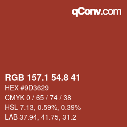 カラーコード: RGB 157.1 54.8 41 | qconv.com