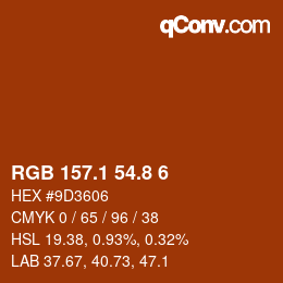 カラーコード: RGB 157.1 54.8 6 | qconv.com