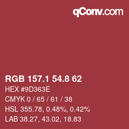 Color code: RGB 157.1 54.8 62 | qconv.com