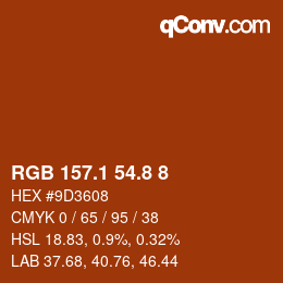 Color code: RGB 157.1 54.8 8 | qconv.com