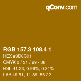カラーコード: RGB 157.3 108.4 1 | qconv.com
