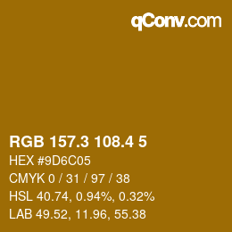 カラーコード: RGB 157.3 108.4 5 | qconv.com