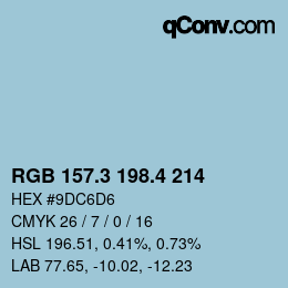 カラーコード: RGB 157.3 198.4 214 | qconv.com
