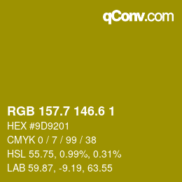 カラーコード: RGB 157.7 146.6 1 | qconv.com